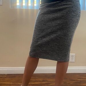 BCX Gray And Black Knee Length Skirt